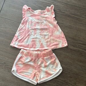 Hurley Pink and White Kids Pajama Set
